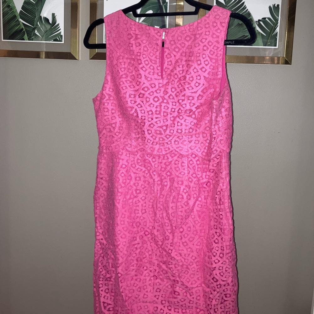 J. Crew Hot Pink Size 6 Lace Mini Dress